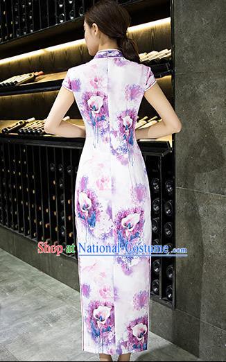 Traditional Ancient Chinese Young Women Cheongsam Dress Republic of China Tangsuit Stand Collar Blouse Dress Tang Suit Clothing