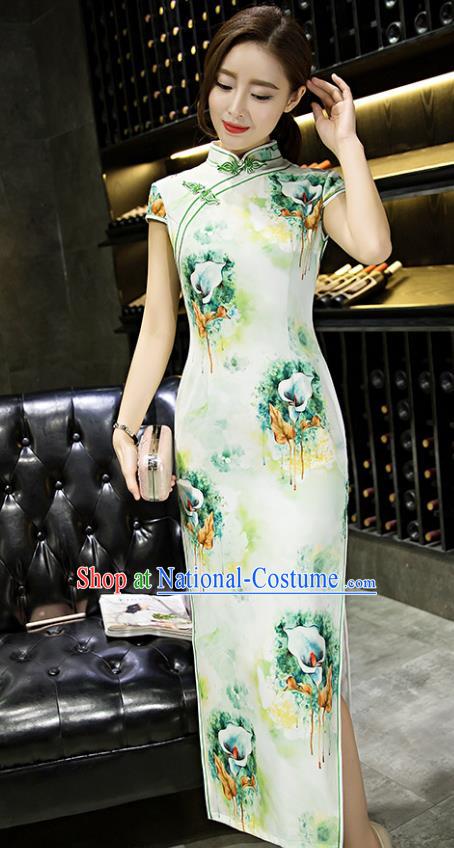 Traditional Ancient Chinese Young Women Cheongsam Dress Republic of China Tangsuit Stand Collar Blouse Dress Tang Suit Clothing