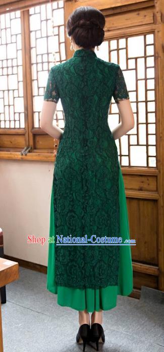 Traditional Ancient Chinese Young Women Cheongsam Dress Republic of China Tangsuit Stand Collar Blouse Dress Tang Suit Clothing