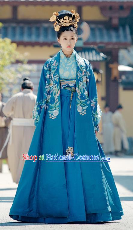 Untouchable Lovers Chinese Ancient Princess Liu Chuyu Embroidered Replica Costumes and Headpiece Complete Set for Women