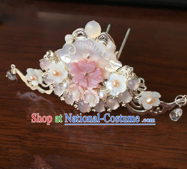 Traditional Handmade Chinese Ancient Classical Hair Accessories Shell Flowers Hairpins for Women