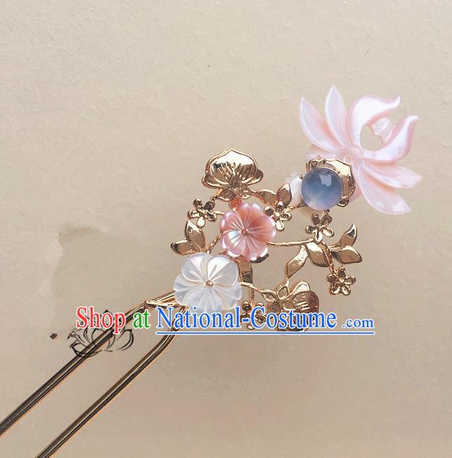 Traditional Handmade Chinese Ancient Classical Hair Accessories Pink Lotus Hair Clip Hairpins for Women