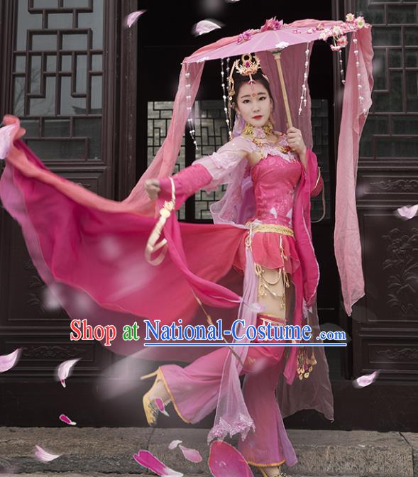 Chinese Ancient Palace Lady Dance Costume Cosplay Female Knight-errant Dress Hanfu Clothing for Women