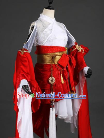 Chinese Ancient Young Lady Costume Cosplay Female Knight-errant Dress Hanfu Clothing for Women