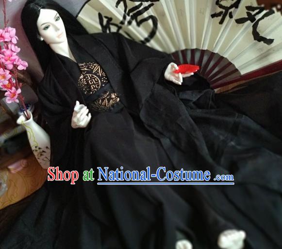 Chinese Ancient Nobility Childe Prince Black Costume Cosplay Swordsman Royal Highness Clothing for Men