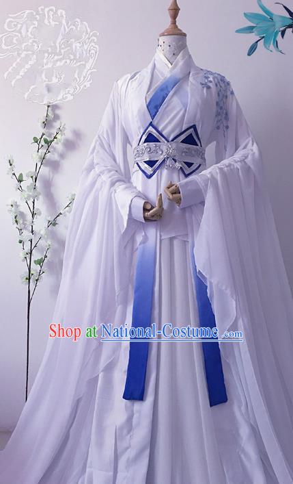 Chinese Ancient Crown Prince Costume Cosplay Nobility Childe Swordsman Embroidered Clothing for Men