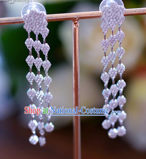 Top Grade Handmade Jewelry Accessories Ancient Zircon Tassel Earrings for Women