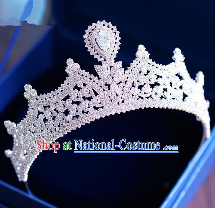 Handmade Baroque Hair Jewelry Accessories Zircon Royal Crown Princess Imperial Crown for Women