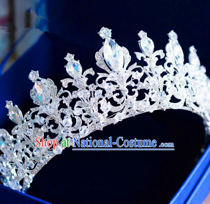 Top Grade Handmade Baroque Princess Crystal Royal Crown Hair Imperial Crown for Women