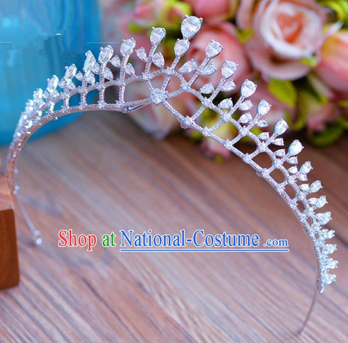 Top Grade Handmade Baroque Princess Zircon Royal Crown Crystal Hair Imperial Crown for Women