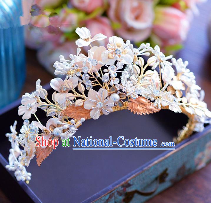 Handmade Hair Jewelry Accessories Baroque Flowers Royal Crown Bride Imperial Crown for Women