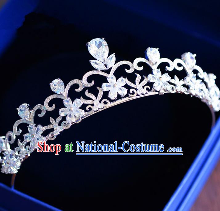 Top Grade Handmade Baroque Hair Jewelry Accessories Royal Crown Bride Zircon Imperial Crown for Women