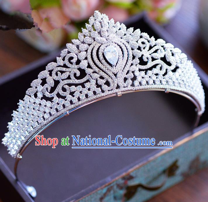 Top Grade Handmade Baroque Hair Jewelry Accessories Crystal Royal Crown Bride Zircon Imperial Crown for Women