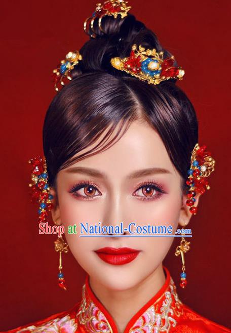 Ancient Chinese Handmade Traditional Hair Accessories Hair Stick Hairpins Complete Set for Women