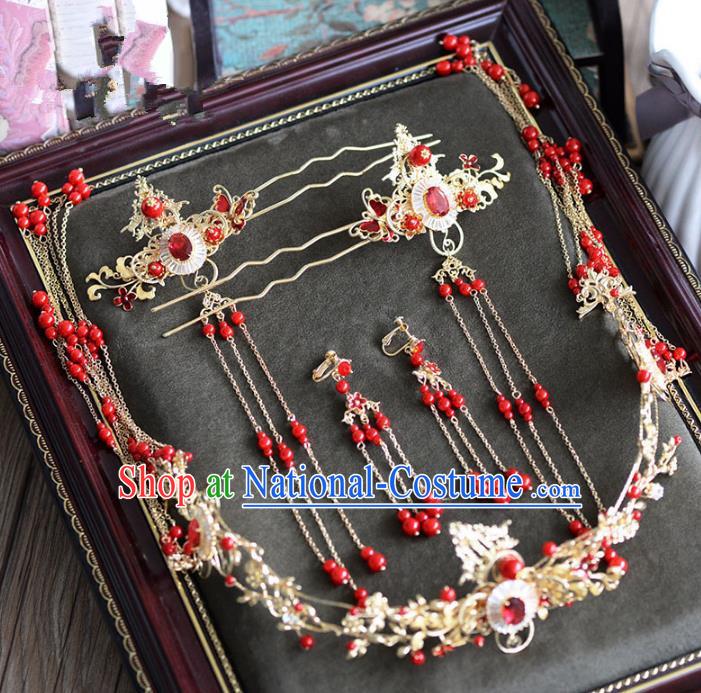 Chinese Ancient Hair Jewelry Accessories Hairpins Headwear Headdress Royal Crown for Women