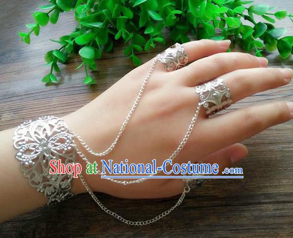 Chinese Ancient Handmade Wedding Jewelry Accessories Bracelet with Rings for Women