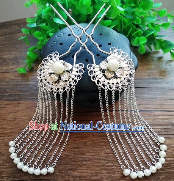 Ancient Chinese Handmade Hair Accessories Classical Tassel Hair Clips Hairpins for Women