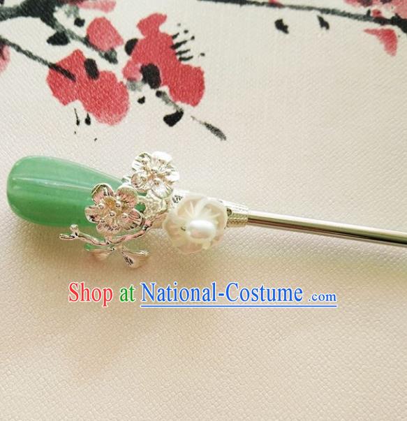 Chinese Ancient Hair Accessories Hanfu Hairpins Handmade Jade Hair Clip for Women