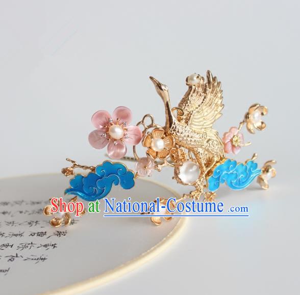 Chinese Ancient Handmade Crane Hair Clips Hair Accessories Hanfu Hairpins for Women