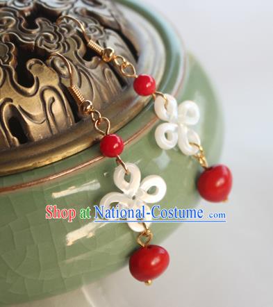 Chinese Ancient Handmade Hanfu Chinese Knot Earrings Accessories Eardrop for Women