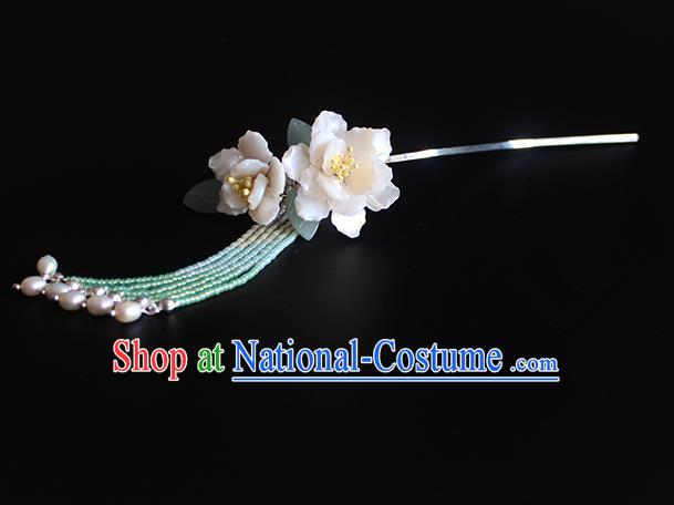 Chinese Ancient Handmade Classical Camellia Hair Clip Hair Accessories Hanfu Hairpins for Women