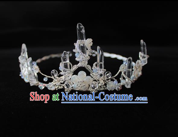 Chinese Ancient Handmade Crystal Hair Crown Hair Accessories Hanfu Hairpins for Women