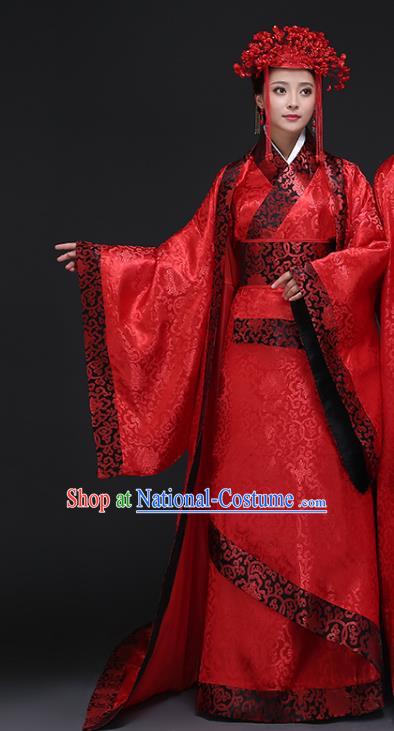 Chinese Ancient Palace Lady Hanfu Han Dynasty Imperial Concubine Queen Embroidered Historical Costumes for Women