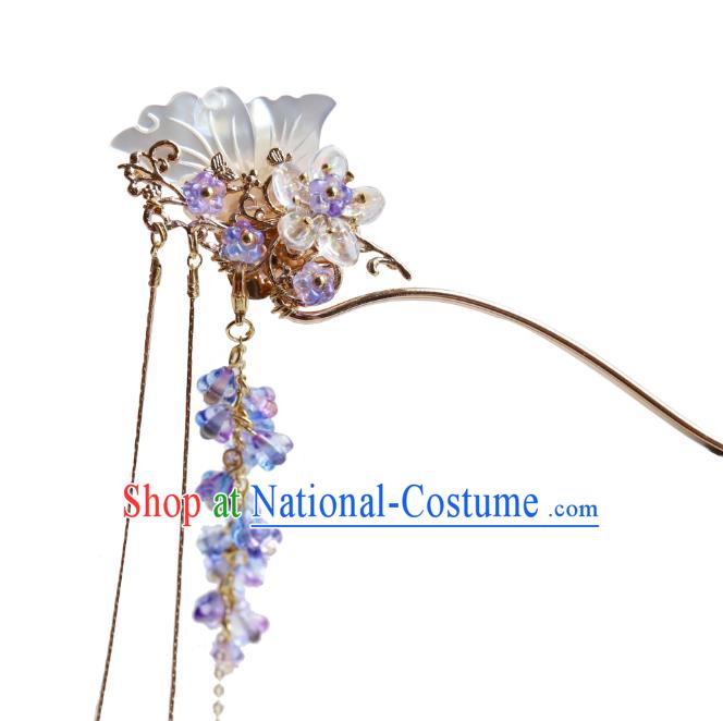 Chinese Ancient Handmade Classical Shell Butterfly Hair Clip Hair Accessories Hanfu Hairpins for Women