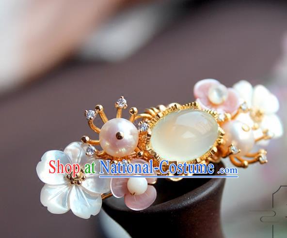 Chinese Ancient Handmade Classical Chalcedony Hair Claw Hair Accessories Hanfu Hairpins for Women