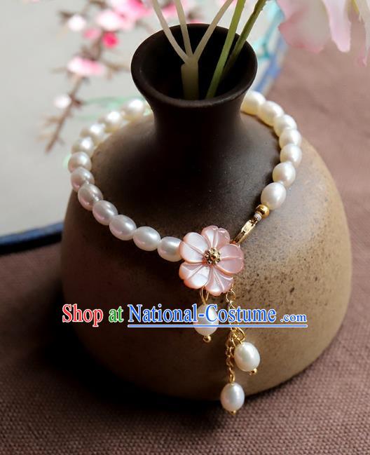 Chinese Ancient Handmade Classical Pearls Bracelets Accessories Hanfu Bangle for Women