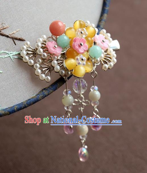 Chinese Ancient Handmade Beads Hair Claw Classical Hair Accessories Hanfu Hairpins for Women