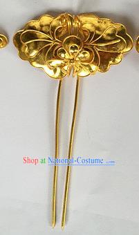 Chinese Traditional Miao Nationality Hair Clip Hair Accessories Golden Hairpins Headwear for Women