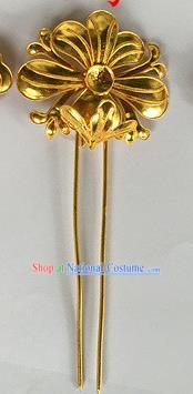 Chinese Traditional Miao Nationality Hair Clip Hair Accessories Golden Flower Hairpins Headwear for Women