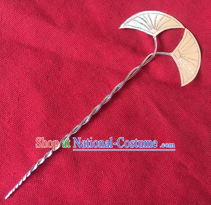 Traditional Chinese Miao Nationality Hanfu Ginkgo Leaf Hairpins Hair Accessories for Women