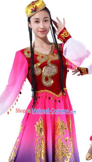 Traditional Chinese Yangge Fan Dance Folk Dance Ethnic Costume Classical Yangko Chorus Modern Dance Dress Halloween Clothing and Shoes