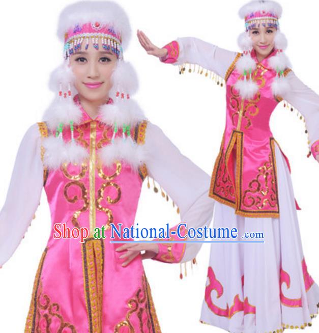 Traditional Chinese Yangge Fan Dance Folk Dance Ethnic Costume Classical Yangko Chorus Modern Dance Dress Halloween Clothing and Shoes