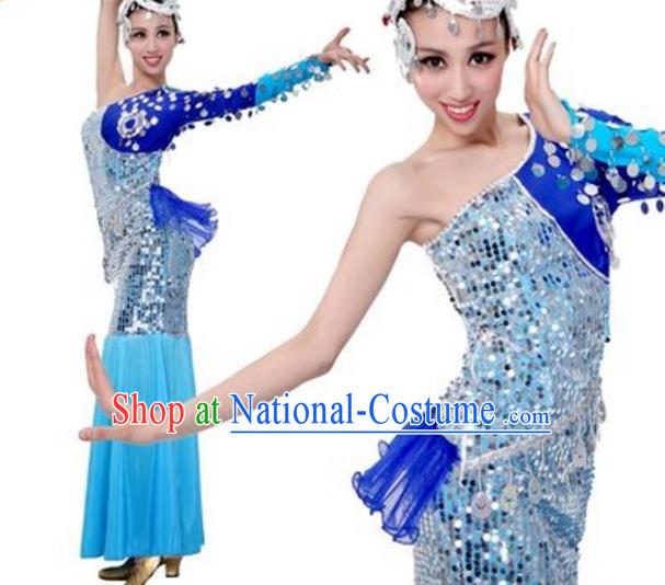 Traditional Chinese Yangge Fan Dance Folk Dance Ethnic Costume Classical Yangko Chorus Modern Dance Dress Halloween Clothing and Shoes