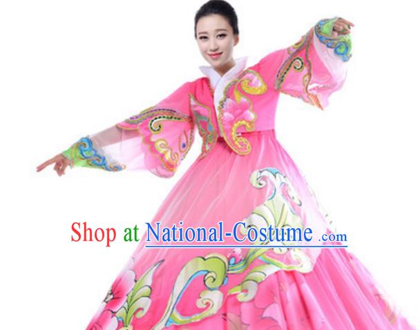 Traditional Chinese Yangge Fan Dance Folk Dance Ethnic Costume Classical Yangko Chorus Modern Dance Dress Halloween Clothing and Shoes