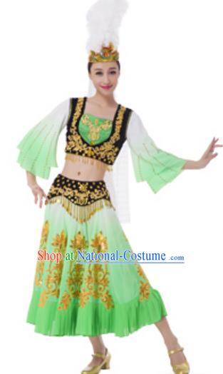 Traditional Chinese Yangge Fan Dance Folk Dance Ethnic Costume Classical Yangko Chorus Modern Dance Dress Halloween Clothing and Shoes