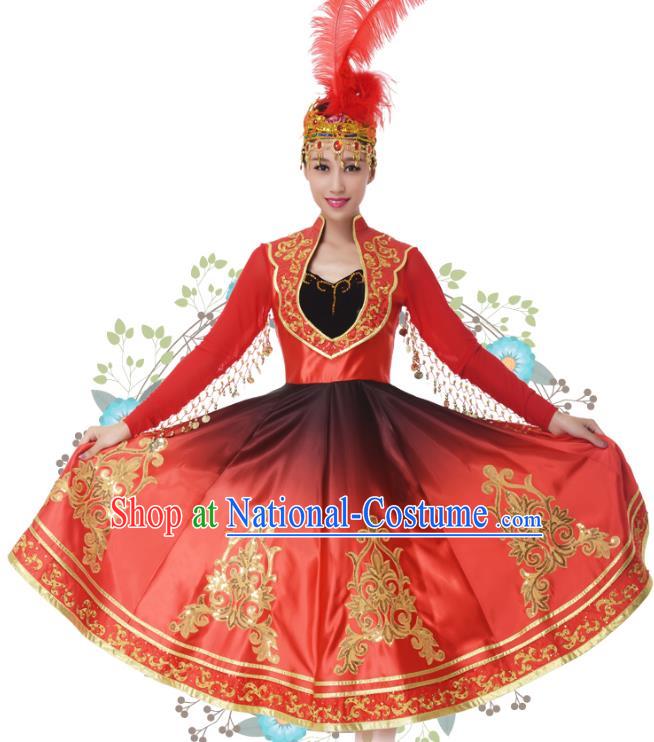 Traditional Chinese Yangge Fan Dance Folk Dance Ethnic Costume Classical Yangko Chorus Modern Dance Dress Halloween Clothing and Shoes