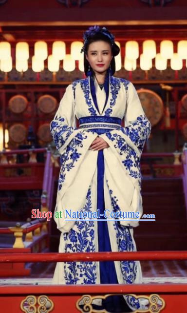 Chinese Ancient Dowager Hanfu Dress Han Dynasty Queen Historical Costume for Women