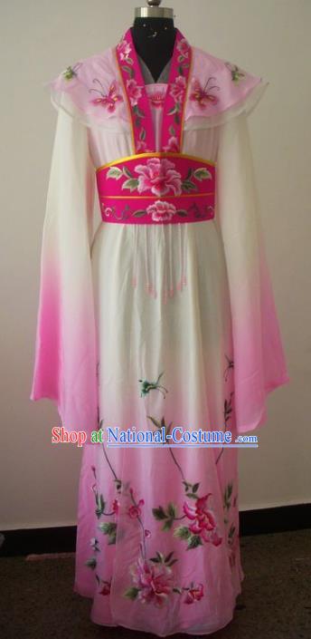 Chinese Traditional Beijing Opera Actress Costumes China Peking Opera Diva Embroidered Pink Dress for Adults