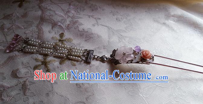 Chinese Traditional Hair Accessories Ancient Bride Hairpins Tassel Hair Clip for Women