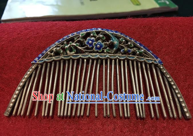 Chinese Traditional Ancient Hairpins Hair Accessories Enamel Hair Comb for Women