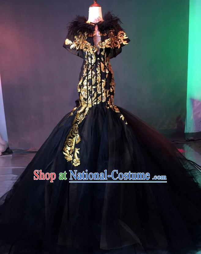 Top Grade Stage Performance Compere Costume Models Catwalks Mermaid Full Dress for Women