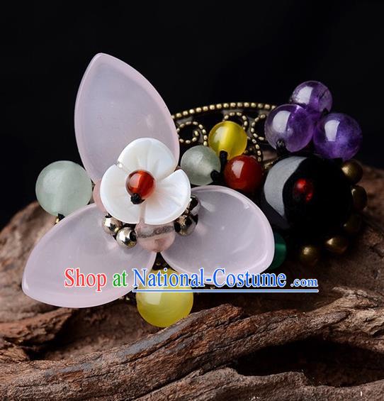 Chinese Traditional Jewelry Accessories Ancient Palace Hanfu Flower Brooch for Women