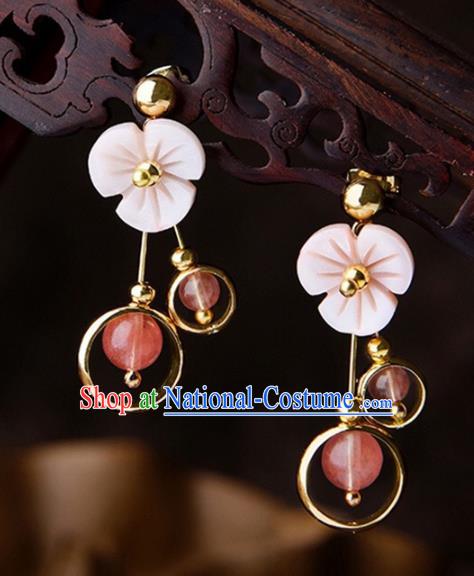 Chinese Traditional Jewelry Accessories Ancient Palace Hanfu Shell Earrings for Women