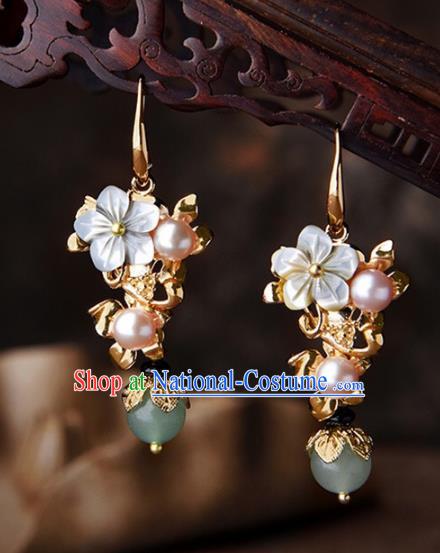 Chinese Traditional Jewelry Accessories Ancient Palace Hanfu Pearls Earrings for Women