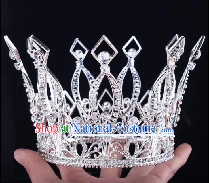 Top Grade Children Stage Performance Hair Accessories Princess Crystal Royal Crown for Kids