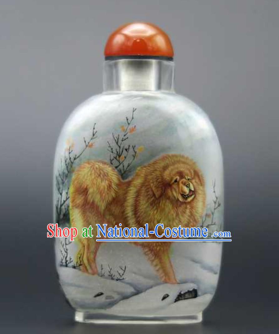 Top Tibetan Mastiff Dog Snuff Bottle Arts